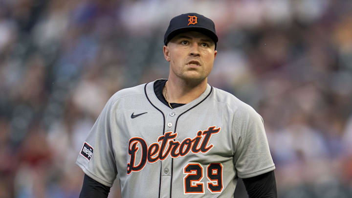 Aug 14, 2025; Minneapolis, Minnesota, USA; Detroit Tigers starting pitcher Tarik Skubal (29) reacts after giving up a hit against the Minnesota Twins in the fourth inning at Target Field. Mandatory Credit: Jesse Johnson-Imagn Images Aug 14, 2025; Minneapolis, Minnesota, USA; Detroit Tigers starting pitcher Tarik Skubal (29) reacts after giving up a hit against the Minnesota Twins in the fourth inning at Target Field. Mandatory Credit: Jesse Johnson-Imagn Images