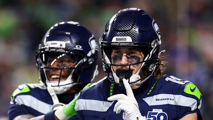 Jake Bobo of the Seattle Seahawks silences the Rams Jake Bobo of the Seattle Seahawks silences the Rams