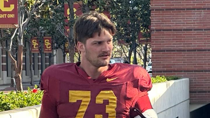 USC Trojans offensive lineman Tobias Raymond USC Trojans offensive lineman Tobias Raymond