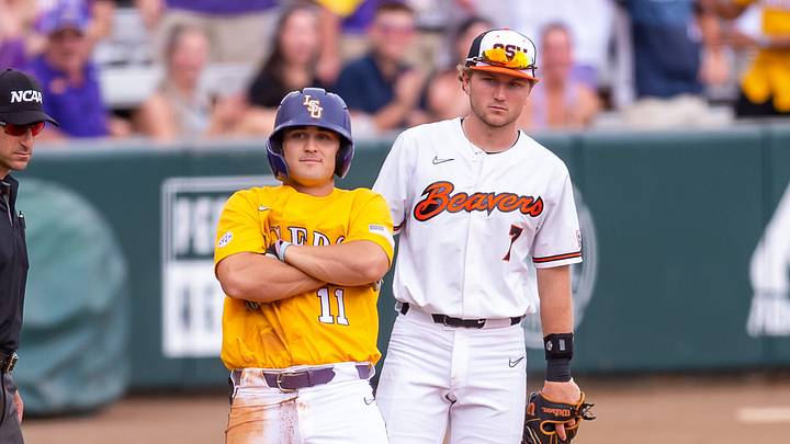 Josh Pearson stands on third base during a game in the 2023 Baton Rouge Regional Josh Pearson stands on third base during a game in the 2023 Baton Rouge Regional