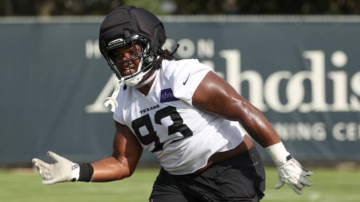 Jul 30, 2026; Houston, Texas, USA; Houston Texans defensive tackle Kayden McDonald (93) during training camp at Houston Methodist Training Center. Mandatory Credit: Troy Taormina-Imagn Images Jul 30, 2026; Houston, Texas, USA; Houston Texans defensive tackle Kayden McDonald (93) during training camp at Houston Methodist Training Center. Mandatory Credit: Troy Taormina-Imagn Images