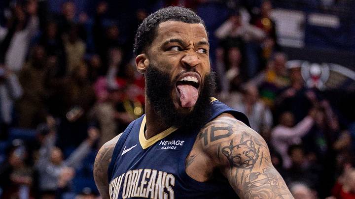 Jan 14, 2026; New Orleans, Louisiana, USA; New Orleans Pelicans guard/forward Saddiq Bey (41) reacts to making a game leading dunk against the New Orleans Pelicans during the second half at Smoothie King Center. Mandatory Credit: Stephen Lew-Imagn Images Jan 14, 2026; New Orleans, Louisiana, USA; New Orleans Pelicans guard/forward Saddiq Bey (41) reacts to making a game leading dunk against the New Orleans Pelicans during the second half at Smoothie King Center. Mandatory Credit: Stephen Lew-Imagn Images