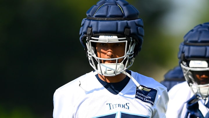 Tennessee Titans cornerback Gabe Jeudy-Lally during training camp.