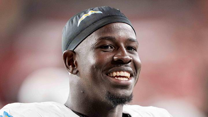 August 23, 2025; Santa Clara, California, USA; Los Angeles Chargers linebacker Marlowe Wax (58) after the game against the San Francisco 49ers at Levi's Stadium. Mandatory Credit: Kyle Terada-Imagn Images