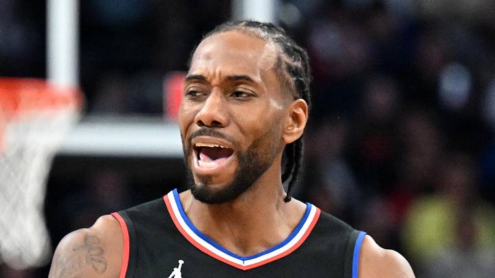 Los Angeles Clippers forward Kawhi Leonard (2) reacts to an official's call in the second half against the Toronto Raptors at Scotiabank Arena, Jan 26, 2024.