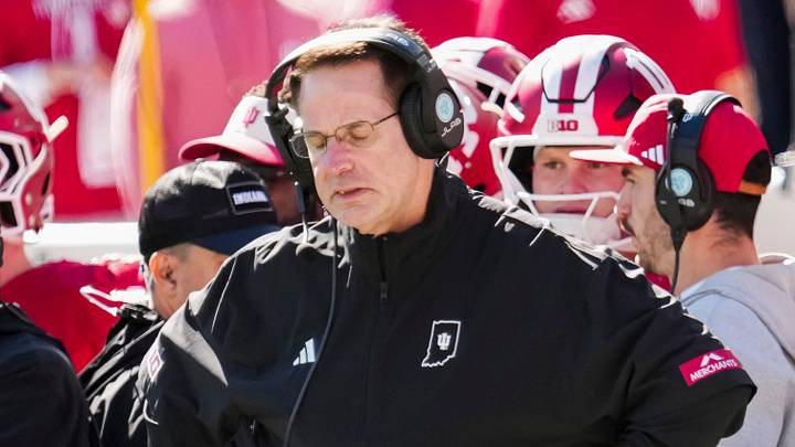 Indiana Hoosiers head coach Curt Cignetti reacts during the NCAA football game against the Ohio State Buckeyes at Memorial Stadium Stadium in Bloomington, Ind. on Oct. 17, 2026. Indiana Hoosiers head coach Curt Cignetti reacts during the NCAA football game against the Ohio State Buckeyes at Memorial Stadium Stadium in Bloomington, Ind. on Oct. 17, 2026.