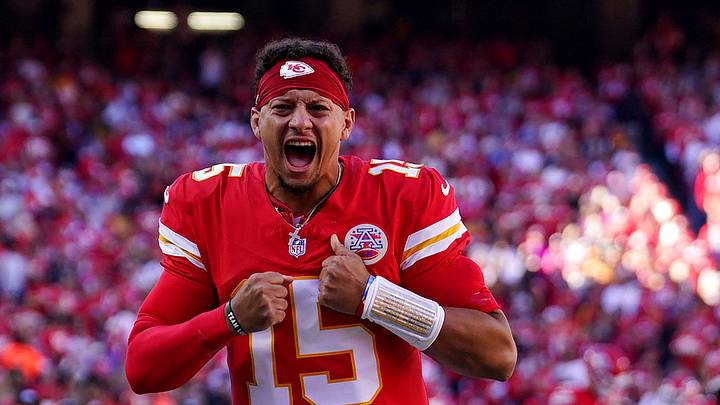 Oct 18, 2026; Kansas City, Missouri, USA;  Kansas City Chiefs quarterback Patrick Mahomes (15) takes the field before the game against the Los Angeles Chargers at GEHA Field at Arrowhead Stadium.  Mandatory Credit: Denny Medley-Imagn Images