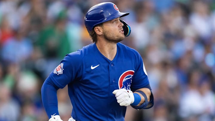 Mar 17, 2026; Mesa, Arizona, USA; Chicago Cubs second baseman Nico Hoerner against the Los Angeles Angels during a spring training game at Sloan Park. Mandatory Credit: Mark J. Rebilas-Imagn Images Mar 17, 2026; Mesa, Arizona, USA; Chicago Cubs second baseman Nico Hoerner against the Los Angeles Angels during a spring training game at Sloan Park. Mandatory Credit: Mark J. Rebilas-Imagn Images