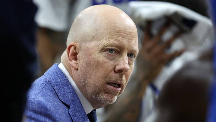 Mar 20, 2026; Philadelphia, PA, USA; UCLA Bruins head coach Mick Cronin reacts in the first half during a first round game of the men's 2026 NCAA Tournament at Xfinity Mobile Arena. Mandatory Credit: Bill Streicher-Imagn Images