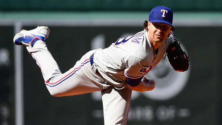 Texas Rangers pitcher Jacob deGrom. Texas Rangers pitcher Jacob deGrom.