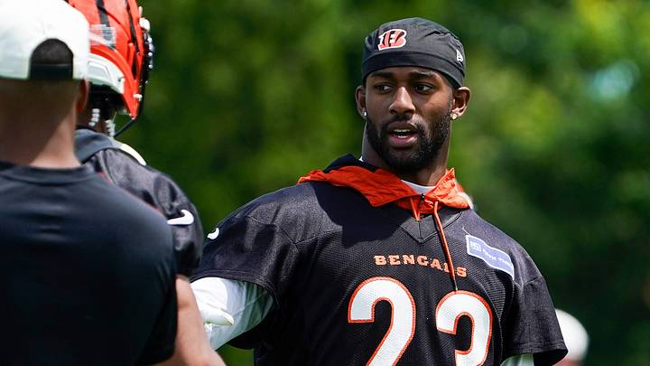 Cincinnati Bengals cornerback Dax Hill (23) during minicamp, Tuesday, June 16, 2026, at Kettering Health Practice Fields in downtown Cincinnati. Cincinnati Bengals cornerback Dax Hill (23) during minicamp, Tuesday, June 16, 2026, at Kettering Health Practice Fields in downtown Cincinnati.