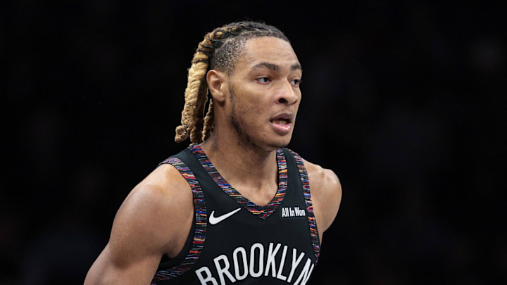 Jan 16, 2026; Brooklyn, New York, USA; Brooklyn Nets forward Noah Clowney (21) dribbles up court against the Chicago Bulls during the first quarter at Barclays Center. Mandatory Credit: Vincent Carchietta-Imagn Images Jan 16, 2026; Brooklyn, New York, USA; Brooklyn Nets forward Noah Clowney (21) dribbles up court against the Chicago Bulls during the first quarter at Barclays Center. Mandatory Credit: Vincent Carchietta-Imagn Images