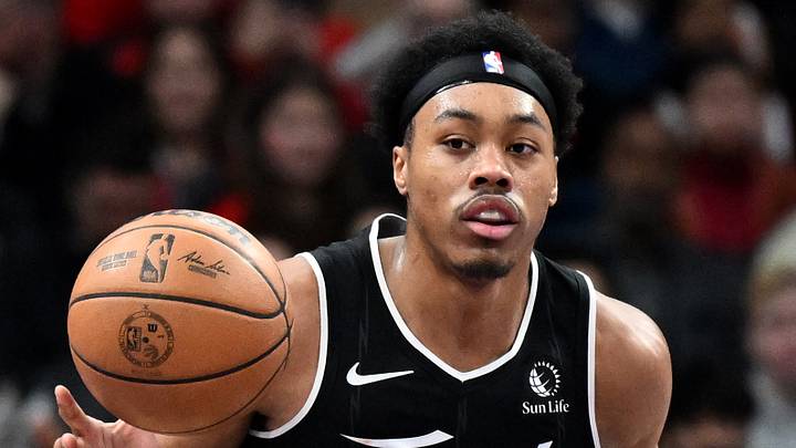 Toronto Raptors forward Scottie Barnes dribbles against the New Orleans Pelicans. Toronto Raptors forward Scottie Barnes dribbles against the New Orleans Pelicans.