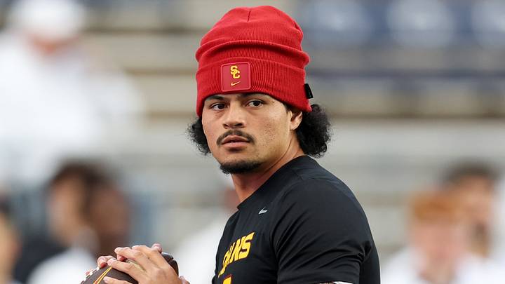 Oct 10, 2026; University Park, Pennsylvania, USA; Southern California Trojans quarterback Jayden Maiava (14) throws a pass during a warmup prior to the game against the Penn State Nittany Lions at West Shore Home Field at Beaver Stadium. Mandatory Credit: Matthew O'Haren-Imagn Images Oct 10, 2026; University Park, Pennsylvania, USA; Southern California Trojans quarterback Jayden Maiava (14) throws a pass during a warmup prior to the game against the Penn State Nittany Lions at West Shore Home Field at Beaver Stadium. Mandatory Credit: Matthew O'Haren-Imagn Images