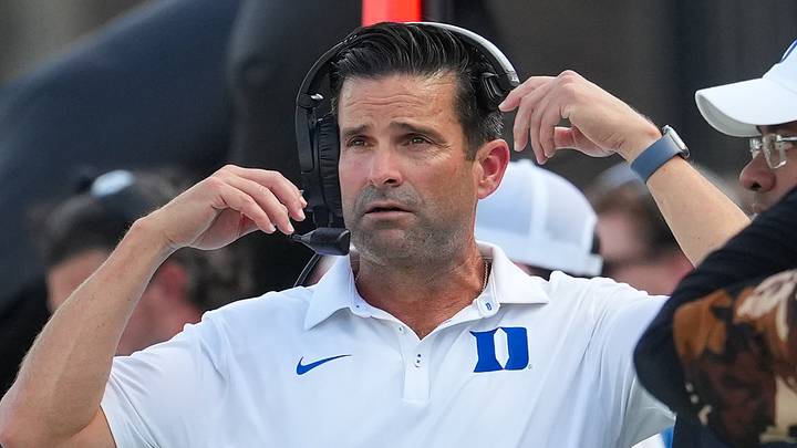Sep 19, 2026; Durham, North Carolina, USA; Duke Blue Devils head coach Manny Diaz looks on against the Stanford Cardinal during the first half at Wallace Wade Stadium. Mandatory Credit: James Guillory-Imagn Images Sep 19, 2026; Durham, North Carolina, USA; Duke Blue Devils head coach Manny Diaz looks on against the Stanford Cardinal during the first half at Wallace Wade Stadium. Mandatory Credit: James Guillory-Imagn Images