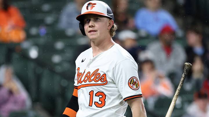 May 27, 2025; Baltimore, Maryland, USA; Baltimore Orioles outfielder Heston Kjerstad (13) looks on during the sixth inning against the St. Louis Cardinals at Oriole Park at Camden Yards. Mandatory Credit: Daniel Kucin Jr.-Imagn Images May 27, 2025; Baltimore, Maryland, USA; Baltimore Orioles outfielder Heston Kjerstad (13) looks on during the sixth inning against the St. Louis Cardinals at Oriole Park at Camden Yards. Mandatory Credit: Daniel Kucin Jr.-Imagn Images