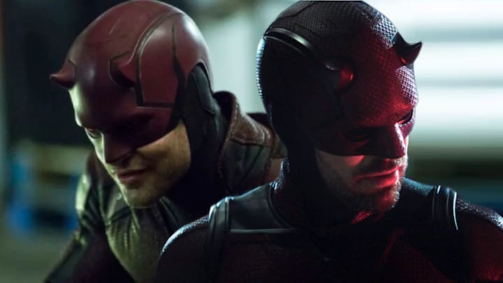 Charlie Cox as Matt Murdock in both original Netflix series Daredevil and Disney Plus revival Daredevil: Born Again. 