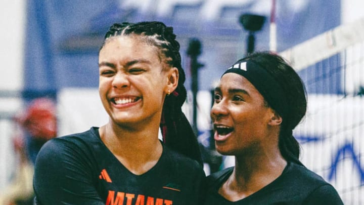 Miami Hurricanes Volleyball with an upset victory over Georgia Tech 