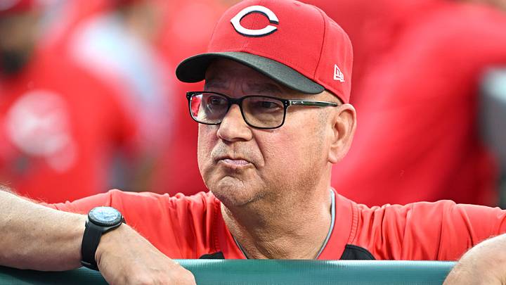 Cincinnati Reds manager Terry Francona (77) in the dugout