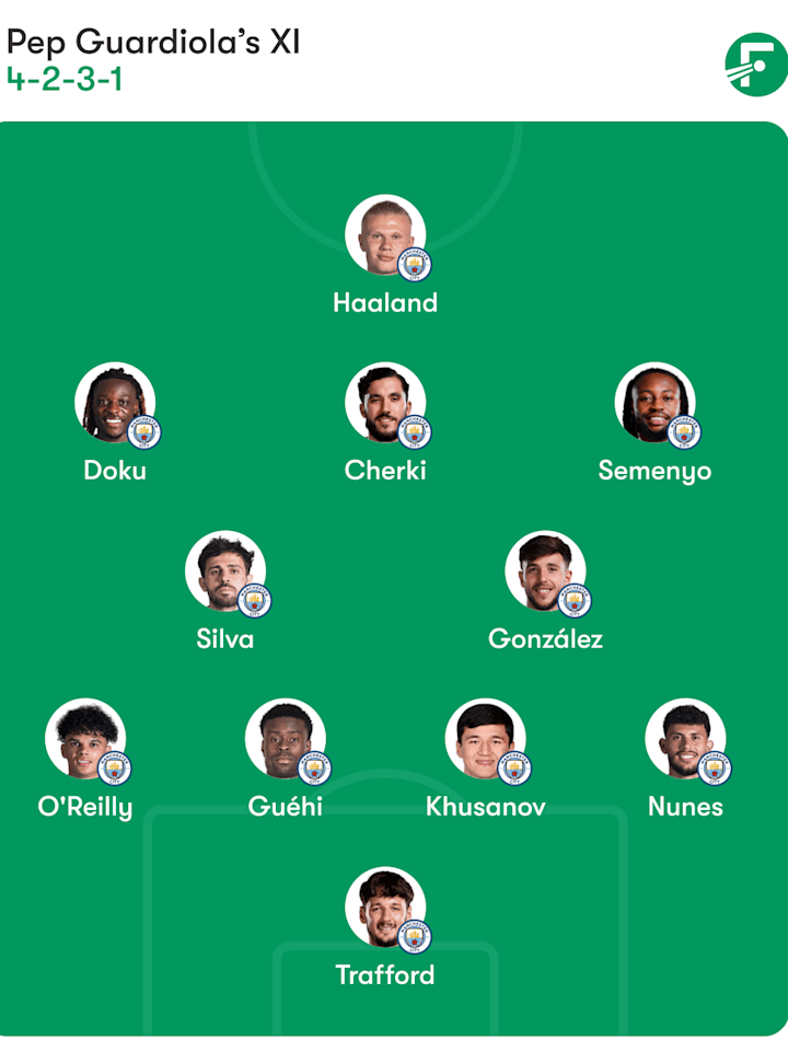 曼城预测首发阵容