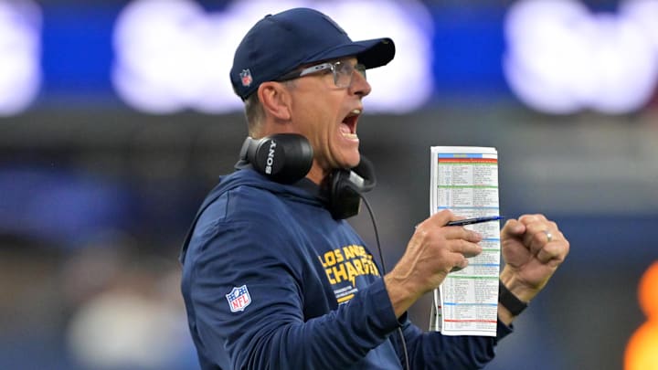 Chargers head coach Jim Harbaugh