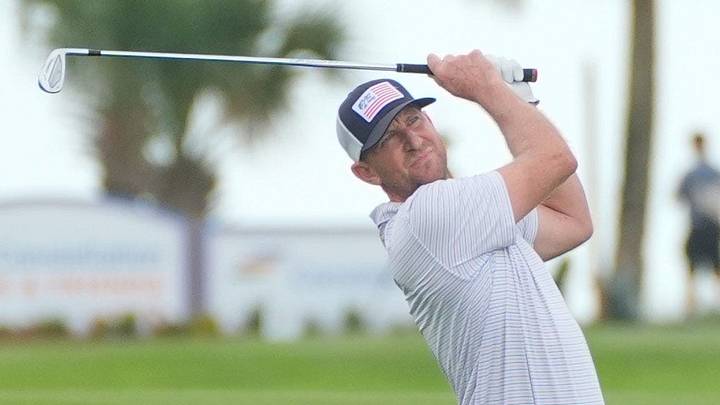 Vaughn Taylor hits a drive from the No. 18 tee box during the Constellation Furyk & Friends PGA Tour Champions tournament Vaughn Taylor hits a drive from the No. 18 tee box during the Constellation Furyk & Friends PGA Tour Champions tournament
