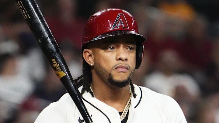 Arizona Diamondbacks' Ketel Marte steps up to the plate against the Houston Astros in the fifth inning at Chase Field in Phoenix on July 23, 2025. Arizona Diamondbacks' Ketel Marte steps up to the plate against the Houston Astros in the fifth inning at Chase Field in Phoenix on July 23, 2025.