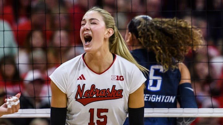 Nebraska middle blocker Andi Jackson.