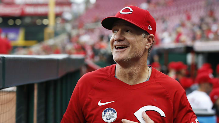 Cincinnati Reds manager David Bell (25) greets staff before the first inning of the MLB National League game between the Cincinnati Reds and the Washington Nationals at Great American Ball Park in downtown Cincinnati on Thursday, June 2, 2022.