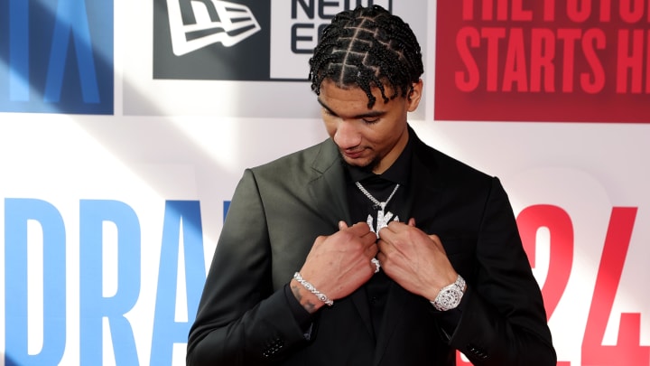 Jun 26, 2024; Brooklyn, NY, USA; Kel'el Ware arrives before the first round of the 2024 NBA Draft at Barclays Center. Mandatory Credit: Brad Penner-USA TODAY Sports