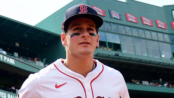 Boston Red Sox left fielder Roman Anthony (19).
