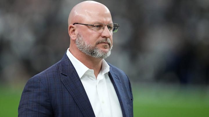 Los Angeles Chargers general manager Joe Hortiz during the game against the Las Vegas Raiders at Allegiant Stadium.