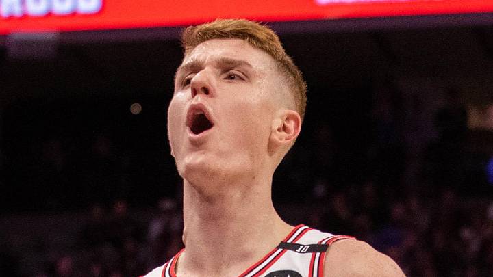 Mar 20, 2025; Sacramento, California, USA; Chicago Bulls guard Kevin Huerter (13) t: Ed Szczepanski-Imagn Images
