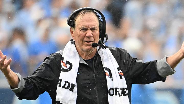 Oct 3, 2026; Chapel Hill, North Carolina, USA; North Carolina Tar Heels head coach Bill Belichick reacts in the second half at Kenan Stadium. Mandatory Credit: Bob Donnan-Imagn Images