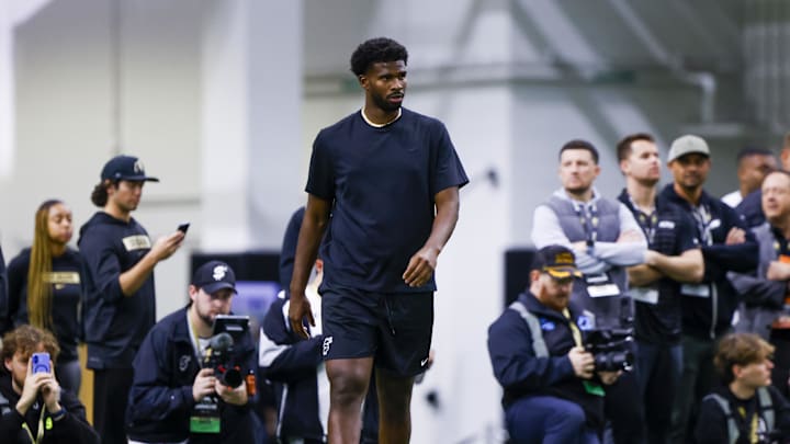 Sanders could go in the top 10 of the draft or fall to the second round.