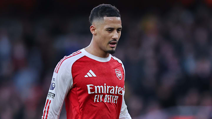 William Saliba is on the sidelines.