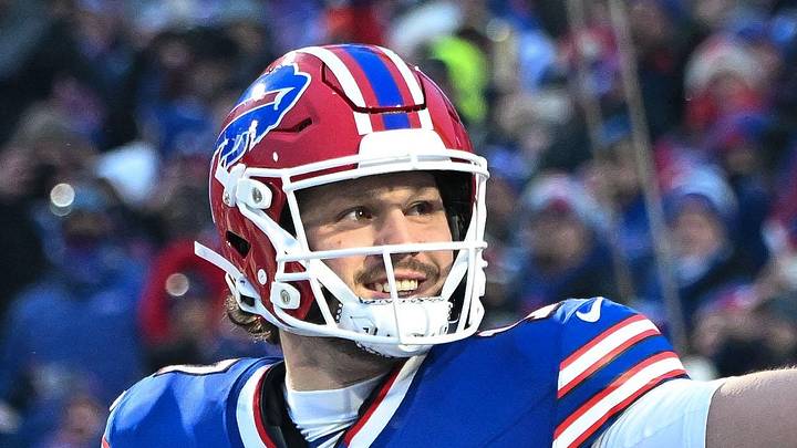 Jan 4, 2026; Orchard Park, New York, USA; Buffalo Bills quarterback Josh Allen (17) enters the field before a game against the New York Jets at Highmark Stadium. Mandatory Credit: Mark Konezny-Imagn Images