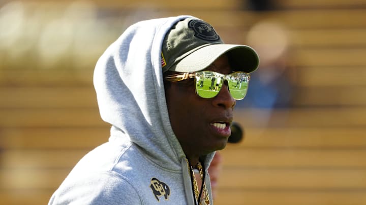 Nov 11, 2023; Boulder, Colorado, USA; Colorado Buffaloes head coach Deion Sanders before the game against the Arizona Wildcats at Folsom Field. 