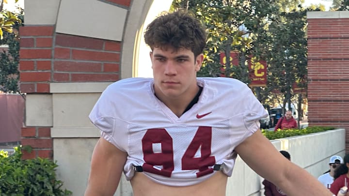 USC Trojans freshman defensive end Luke Wafle 