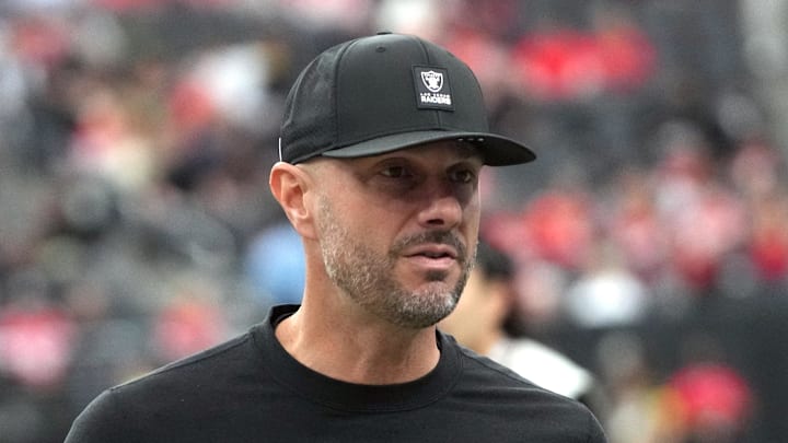 Jan 4, 2026; Paradise, Nevada, USA; Las Vegas Raiders general manager John Spytek reacts during the game against the Kansas City Chiefs at Allegiant Stadium. Mandatory Credit: Kirby Lee-Imagn Images Jan 4, 2026; Paradise, Nevada, USA; Las Vegas Raiders general manager John Spytek reacts during the game against the Kansas City Chiefs at Allegiant Stadium. Mandatory Credit: Kirby Lee-Imagn Images