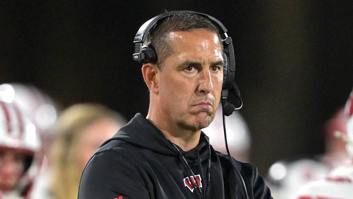 Oct 17, 2026; Pasadena, California, USA; Wisconsin Badgers head coach Luke Fickell looks on during the second half against the UCLA Bruins at the Rose Bowl. Mandatory Credit: Jayne Kamin-Oncea-Imagn Images Oct 17, 2026; Pasadena, California, USA; Wisconsin Badgers head coach Luke Fickell looks on during the second half against the UCLA Bruins at the Rose Bowl. Mandatory Credit: Jayne Kamin-Oncea-Imagn Images