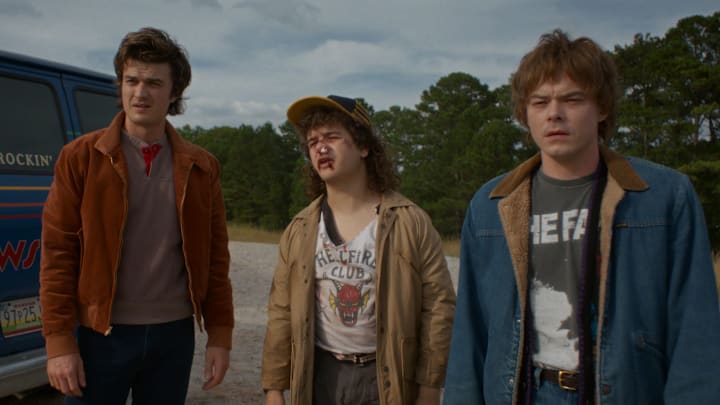 STRANGER THINGS: SEASON 5. (L to R) Joe Keery as Steve Harrington, Gaten Matarazzo as Dustin Henderson, and Charlie Heaton as Jonathan Byers in Stranger Things: Season 5. Cr. COURTESY OF NETFLIX © 2025 STRANGER THINGS: SEASON 5. (L to R) Joe Keery as Steve Harrington, Gaten Matarazzo as Dustin Henderson, and Charlie Heaton as Jonathan Byers in Stranger Things: Season 5. Cr. COURTESY OF NETFLIX © 2025