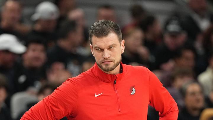 Apr 21, 2026; San Antonio, Texas, USA; Portland Trail Blazers head coach Tiago Splitter during the second half of game two of the first round of the 2026 NBA Playoffs against the San Antonio Spurs at Frost Bank Center. Mandatory Credit: Scott Wachter-Imagn Images