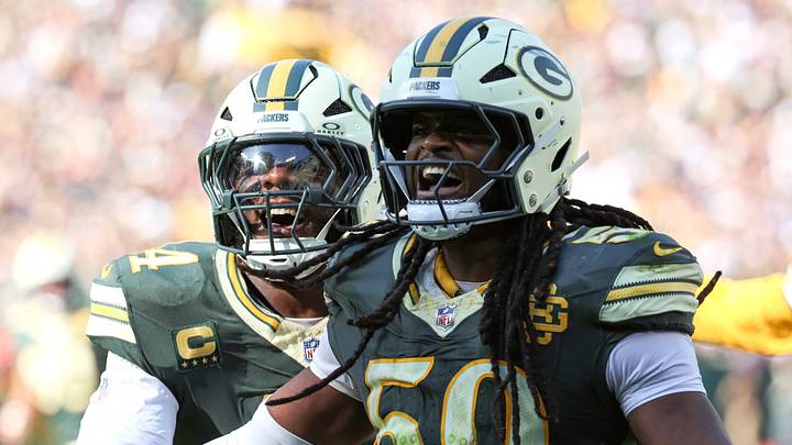 Green Bay Packers linebackers Ty'Ron Hopper (59) and Zaire Franklin (44). Green Bay Packers linebackers Ty'Ron Hopper (59) and Zaire Franklin (44).