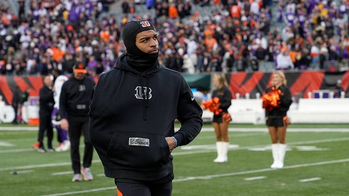 Cincinnati Bengals wide receiver Ja'Marr Chase (1) walks off the field after the Bengals beat the Minnesota Vikings 27-24 in overtime at Paycor Stadium Saturday, December 16, 2023. Cincinnati Bengals wide receiver Ja'Marr Chase (1) walks off the field after the Bengals beat the Minnesota Vikings 27-24 in overtime at Paycor Stadium Saturday, December 16, 2023.