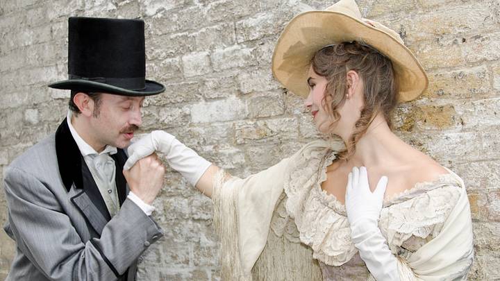 Man and woman wearing hats