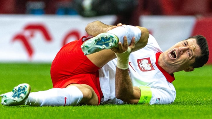 Robert Lewandowski picked up a knock while representing Poland.