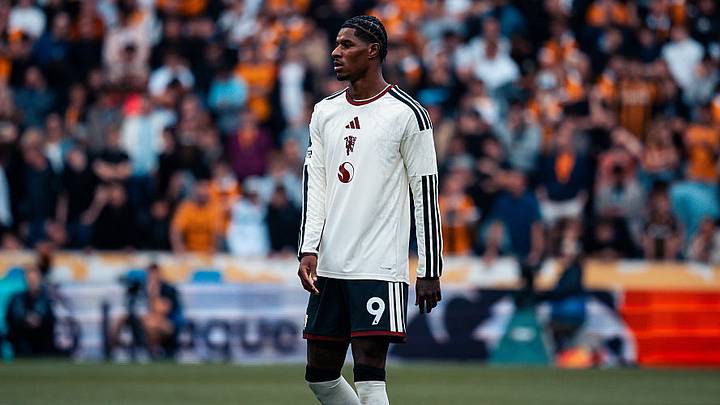It was a new look for Marcus Rashford. It was a new look for Marcus Rashford.