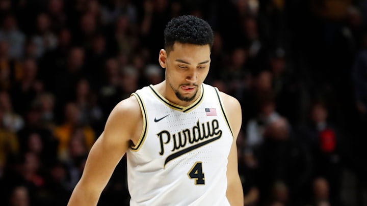 Purdue Boilermakers forward Trey Kaufman-Renn (4) prepares for tip-off 