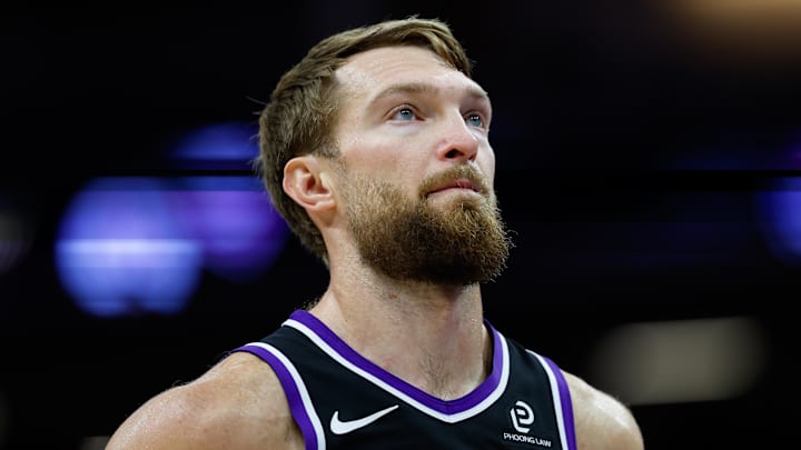 Sacramento Kings center Domantas Sabonis (11) looks on during the fourth quarter against the Denver Nuggets at Golden 1 Center. Sacramento Kings center Domantas Sabonis (11) looks on during the fourth quarter against the Denver Nuggets at Golden 1 Center.